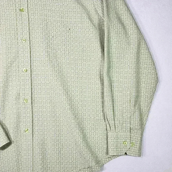 BUGATCHI Men's Dress Shirt XL Long Sleeve Woven Plaid Green - Picture 4 of 16